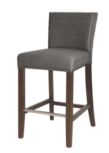 Buy cheap American styleSolid wood frame Grey linen fabric upholstery wooden barstool/counter stool from wholesalers