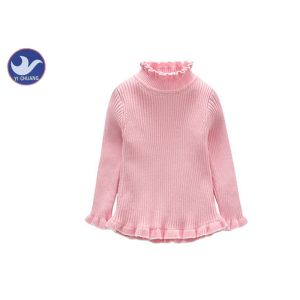 Buy cheap Ribs Knitting Cute Little Girl Sweaters Turtle Layer Ruffle Edges Winter Base Layer from wholesalers