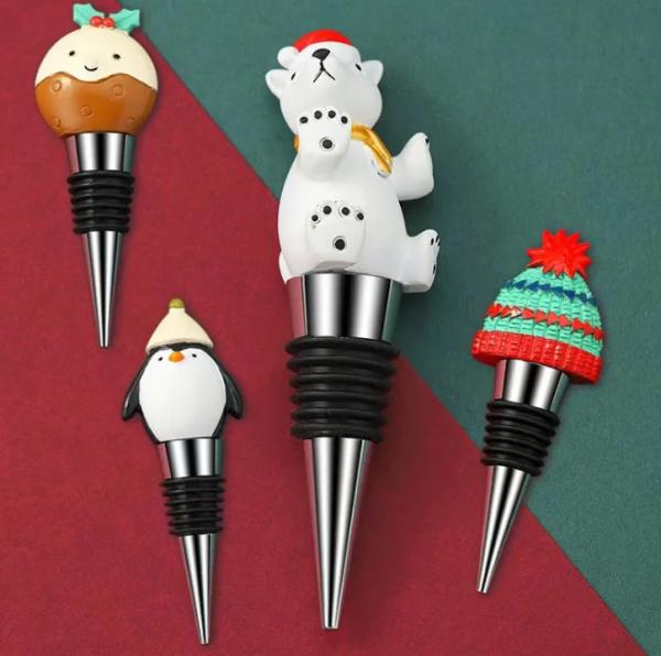 Buy cheap Custom Metal Wine Stoppers Silicone Rubber Christmas Wine Bottle Stopper from wholesalers