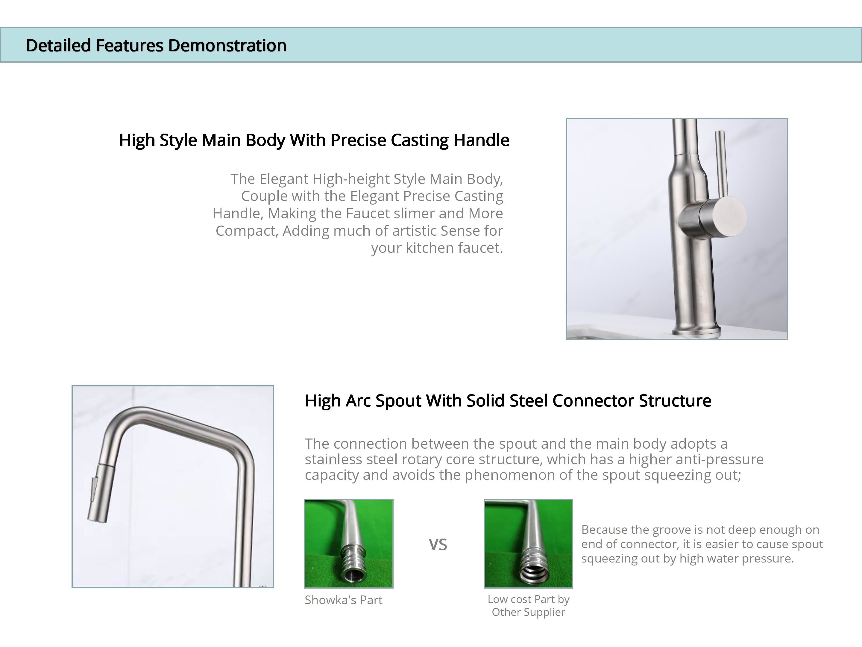 Infrared Sensor Kitchen Basin Taps Brushed Nickel SUS304 Stainless Steel