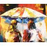 Buy cheap Framed Palette Knife Oil Painting On Canvas , Abstract Art Paintings Umbrella Girls from wholesalers