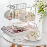 Hand-Painted Flower Design 200ml Classic Retro Porcelain Coffee Cup And Saucer