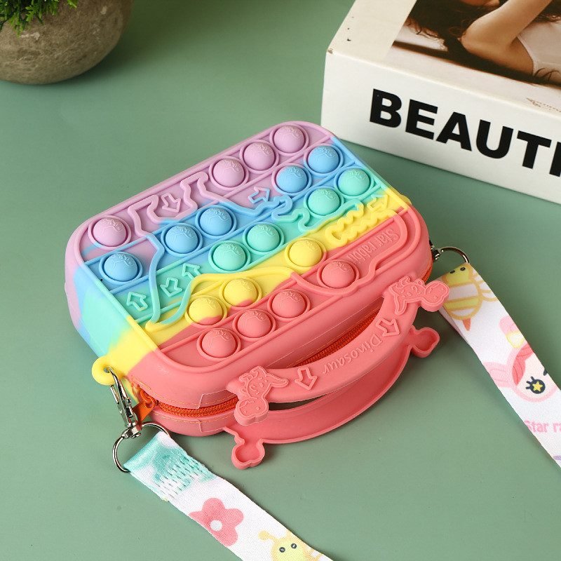 Toddle Handbag Silicone Coin Wallets Cute Crossbody Purse Bag Birthday Gifts For Little Girls Pencil Pen Case Makeup Bag