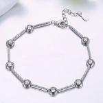 8.07in 5.4g Sterling Silver Jewelry Bracelets S925 5A Adjustable Bangle Bracelet