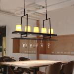 Candlestick Vintage Pendant Lights rectangle Black Color Chandelier Hanging Lamp