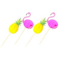 Buy cheap 10CM Disposable Wood Bulk Toothpicks Flower Flamingo for Baking Cake product