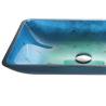 Buy cheap Irruption Light Blue Vintage Undermount Trough Bathroom Sink Glass Vessel With PU Chrome from wholesalers