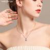 Buy cheap Clover Blue Crystal Pendant Simple Zircon Ladies Necklace Electroplating Alloy Necklace from wholesalers