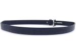 Women's Skinny Alligator Embossed Leather Casual Dress Belt With Antique Silver