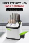 Modern Knife Storage Block with Bristles Perfect for Home Restaurant/ Bamsira