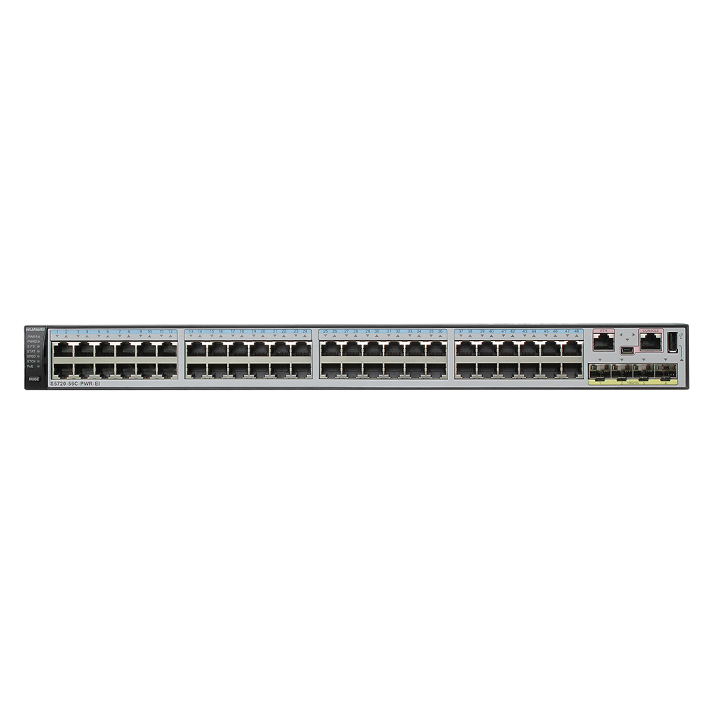 S5720-56c-Pwr-Ei-AC Gigabit Switch with 48 Poe 10/100/1000base-T Ports 4 10ge SFP Ports