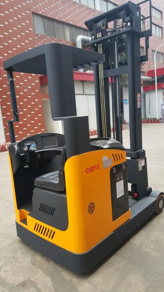Buy cheap Narrow Aisle Seated Electric Pallet Stacker Reach Type Yellow Color from wholesalers