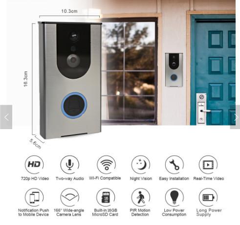 Quality AKASO Video Doorbell, Smart Doorbell 720P HD Wifi Security Camera with 8G Memory Storage, Real-Time Two-Way Talk for sale