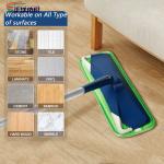 5.5"X17.2" Microfiber Cleaning Mop Microfiber Wet Mop Head Green Fiber Stripe