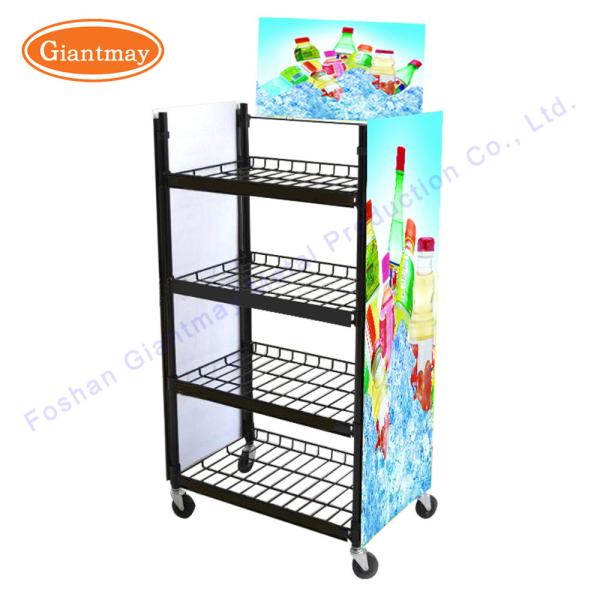Buy cheap 4 Tiers Metal Rack Beverage Floor Soft Drink Pegboard Store Displays from wholesalers