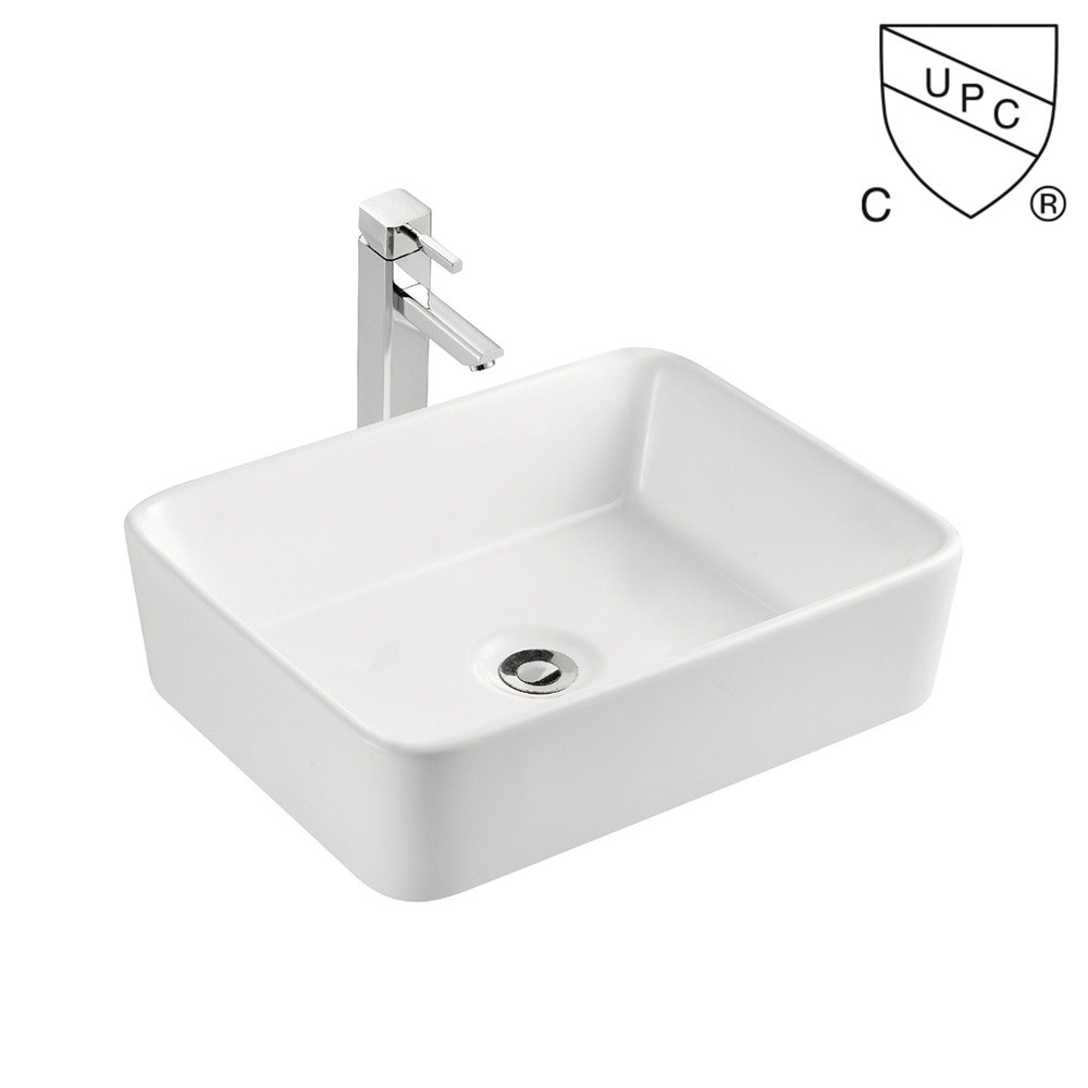 Decorated Rectangular Vessel Sink And Washbasins European Ceramic Basin