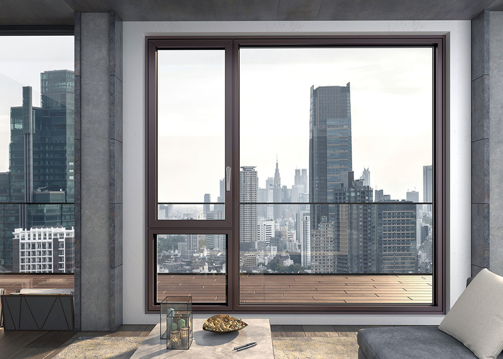 Thermal Break Aluminum Casement Windows With 35dB Sound Insulation For Living Room