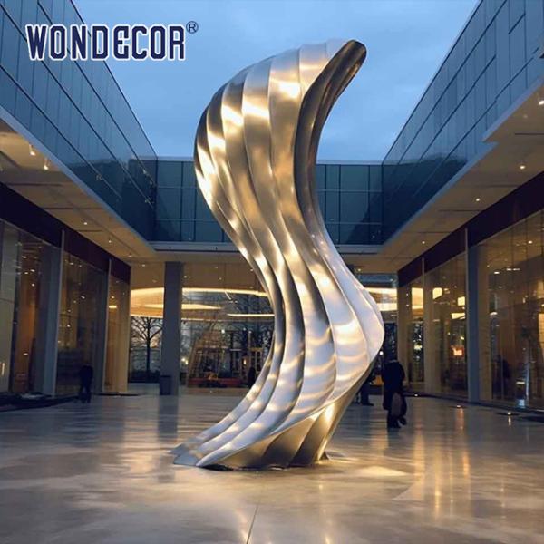 Buy cheap Outdoor Large Modern Mirror Metal Ribbon Art Stainless Steel Sculpture from wholesalers