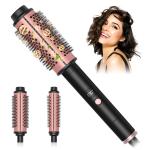 Double Ceramic 3-in-1 Hot Air Brush Black Gold Dry As You Style Hair