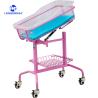 Buy cheap Casters Single Function Metal Baby Medical Bed Plastic Newborn Pediatric Bed Manual Babies Children Hospital Crib from wholesalers