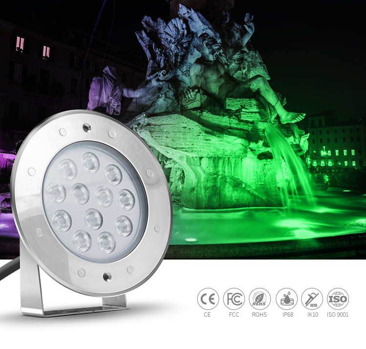 Waterproof IP68 9W Pool Inground Led Bulb White Color Aluminum Lamp Body