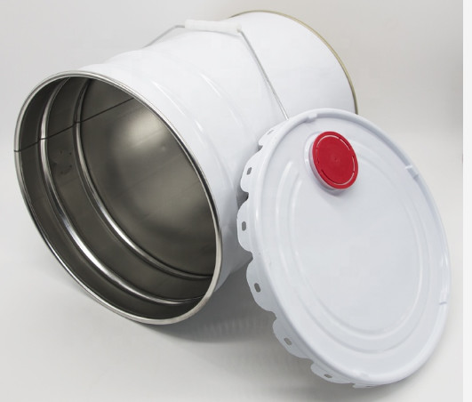 Flower Lid Paint Pail Bucket Cylindrical 20L Metal Bucket