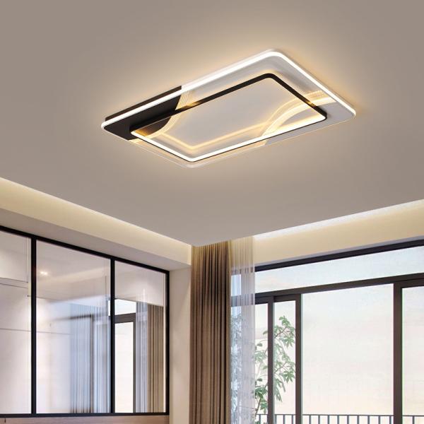 Round Square Led ceiling lamp For Living Room Lights Bedroom Black White ceiling