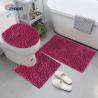 Buy cheap Chenille PU Coated Backing Fluffy Toilet Cover Mat Bathroom Mat Set from wholesalers