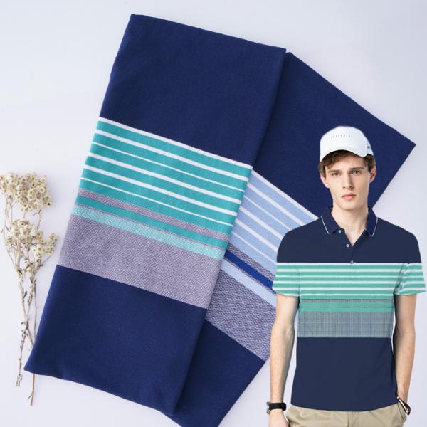 Buy cheap 21S Breathable Health And Safety And Unique Striped Knit Fabric For Polo Shirt from wholesalers