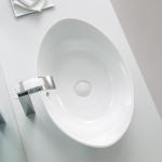 Resistant To Heat Counter Top Bathroom Sink Chipping Scratch Wash Basin Oval