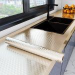 Matt Silver Foil Kitchen Stickers Self-Adhesive Wallpaper for Countertops and