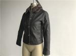 Levis Ladies' Charcoal Pleather Jacket With Detachable Sherpa Collar LEDO1741