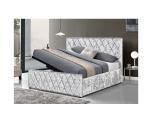 Ottoman Gray Velvet Tufted Storage Bed Frame Gas Lift OEM ODM