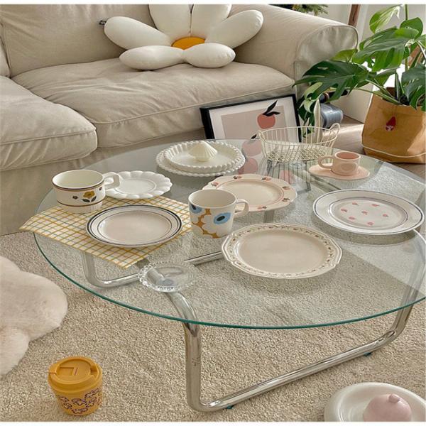 Hollow Structure 12mm Clear Tempered Glass Tabletop for Chic Living Room Dining