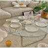 Buy cheap Modern Hollow Structure Tempered Glass Dining Table Top for Grind Processing Furniture from wholesalers