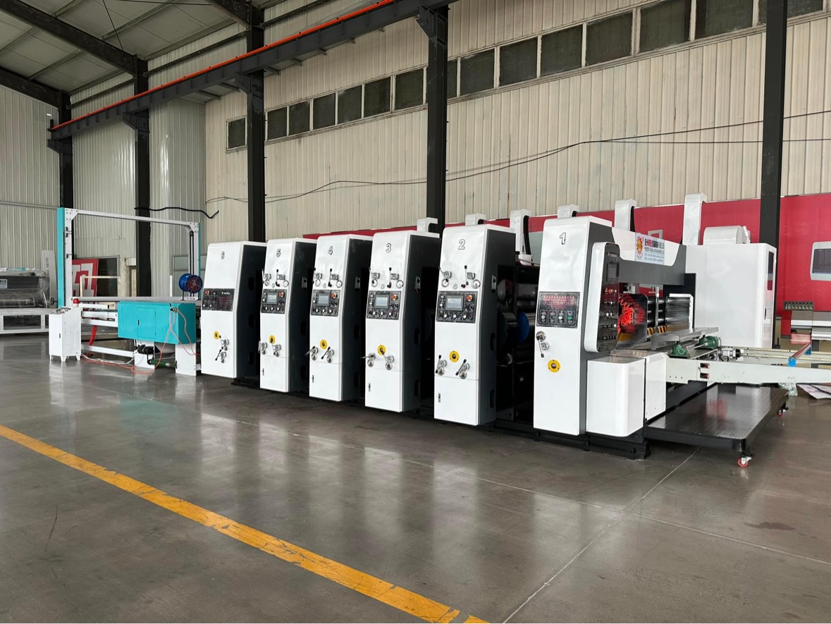 180000 KG Automic High Speed Corrugator Flexo Four Colour Printer Diecutter Shacker