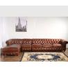 Buy cheap Vintage Leather Brown Chesterfield Sectional Sofa from wholesalers