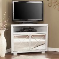 Buy cheap Sparkly silver mirrored TV stand 2 door corner TV bench for living room product