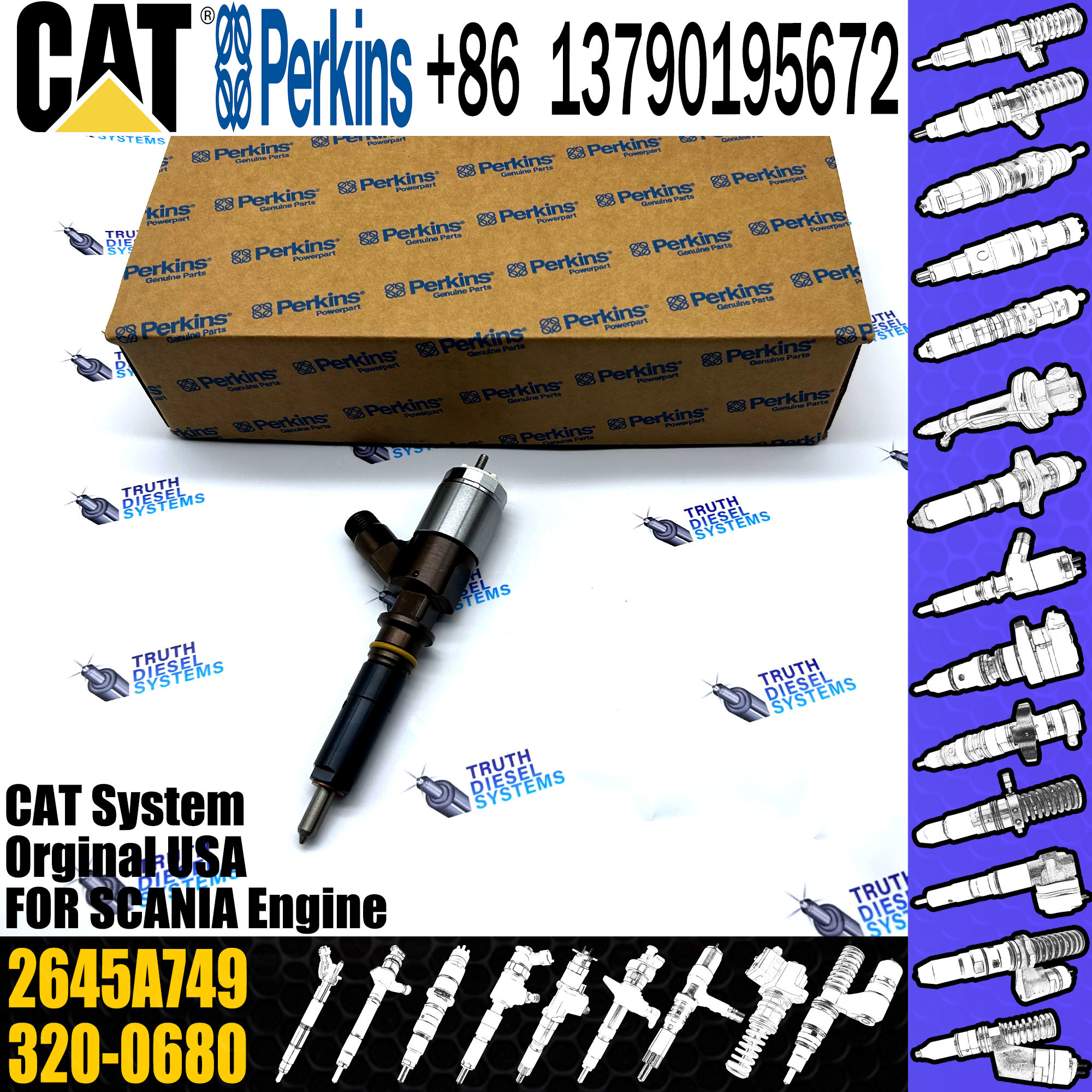 Common Rail Fuel 2645a749 Excavator 236-0962 2360962 10r7224 10r-7224 1888739 188-8739 E330c Engine Fue Injector