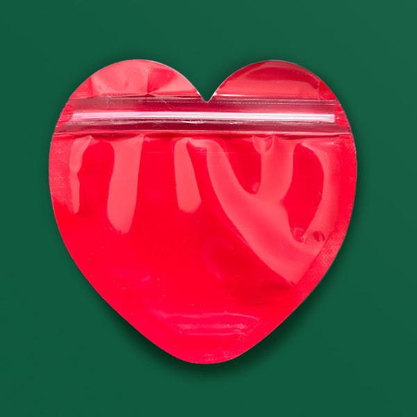 Buy cheap Red Macaron Heart Self-Seal Jewelry Bags Ring Gift Packaging for Small Item Storage from wholesalers
