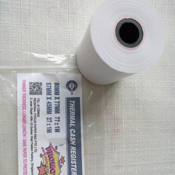 Buy cheap Woodpulp 79mm 80mm Thermal Receipt Paper Roll Printed Thermal Paper Rolls 57mm X 38mm from wholesalers