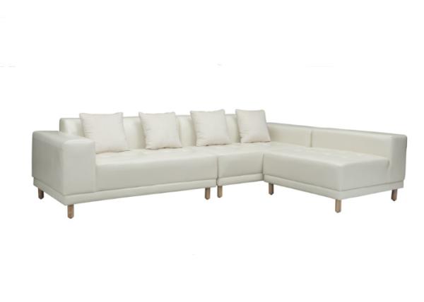 Buy cheap Easy Clean Living Spaces Leather Sofa Foam PVC Solid Wood Legs Simple Style from wholesalers