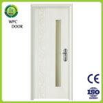 Entrance WPC Glass Door Waterproof Solid Wood 45mm Thickness Kitchen Use