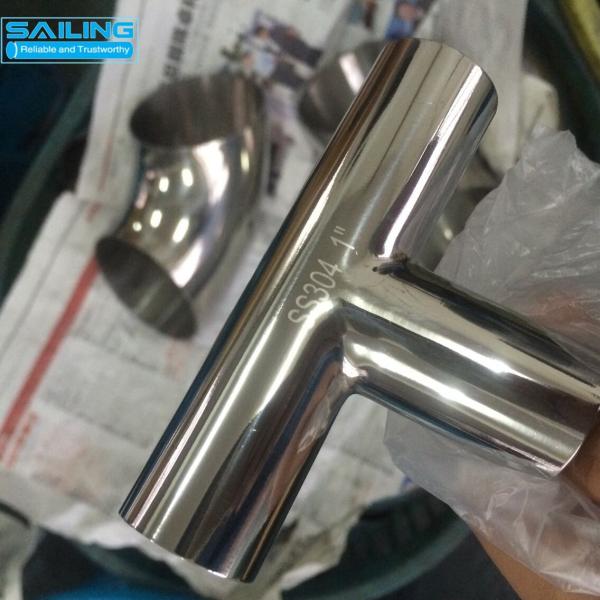 Buy cheap 304 316L Sanitary Stainless Steel Butt Weld Tee For Food Industry from wholesalers