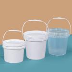 Silk Screen Printing Round PP Gallon Plastic Buckets With Lids Handle Capacity 1