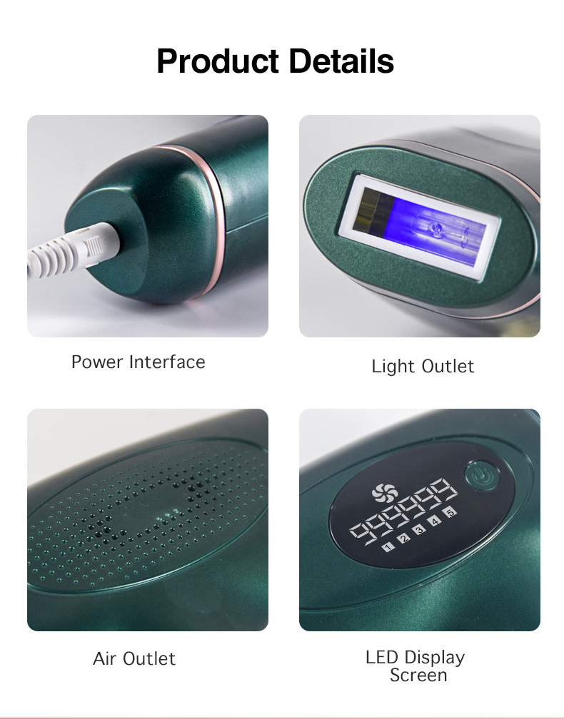 Hot selling 999999 flashes IPL Hair Removal Epilator with LED screen Permanent Hair Removal instrument For Home use