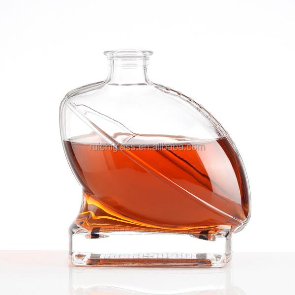 Buy cheap Customized Transparent Fashion Shape of Brandy Whiskey Glass Bottle for Party Customized from wholesalers