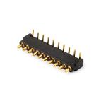 2.54mm pitch 10pin Right Angle Male Brass Spring Loaded Magnetic Pogo Pin