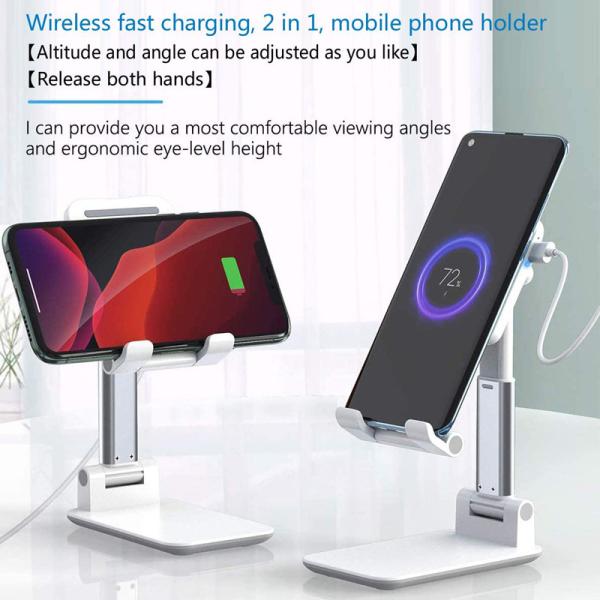 Double Charging Mobile Phone Wireless Charger 2 In 1 Angle Adjustable