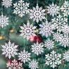 Buy cheap 36pcs Plastic Glitter White Snowflake Ornaments For Christmas from wholesalers